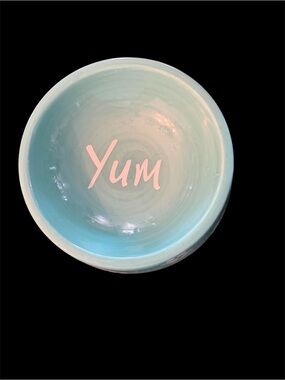 "Yum" Ceramic Bowl in Seafoam Turquoise